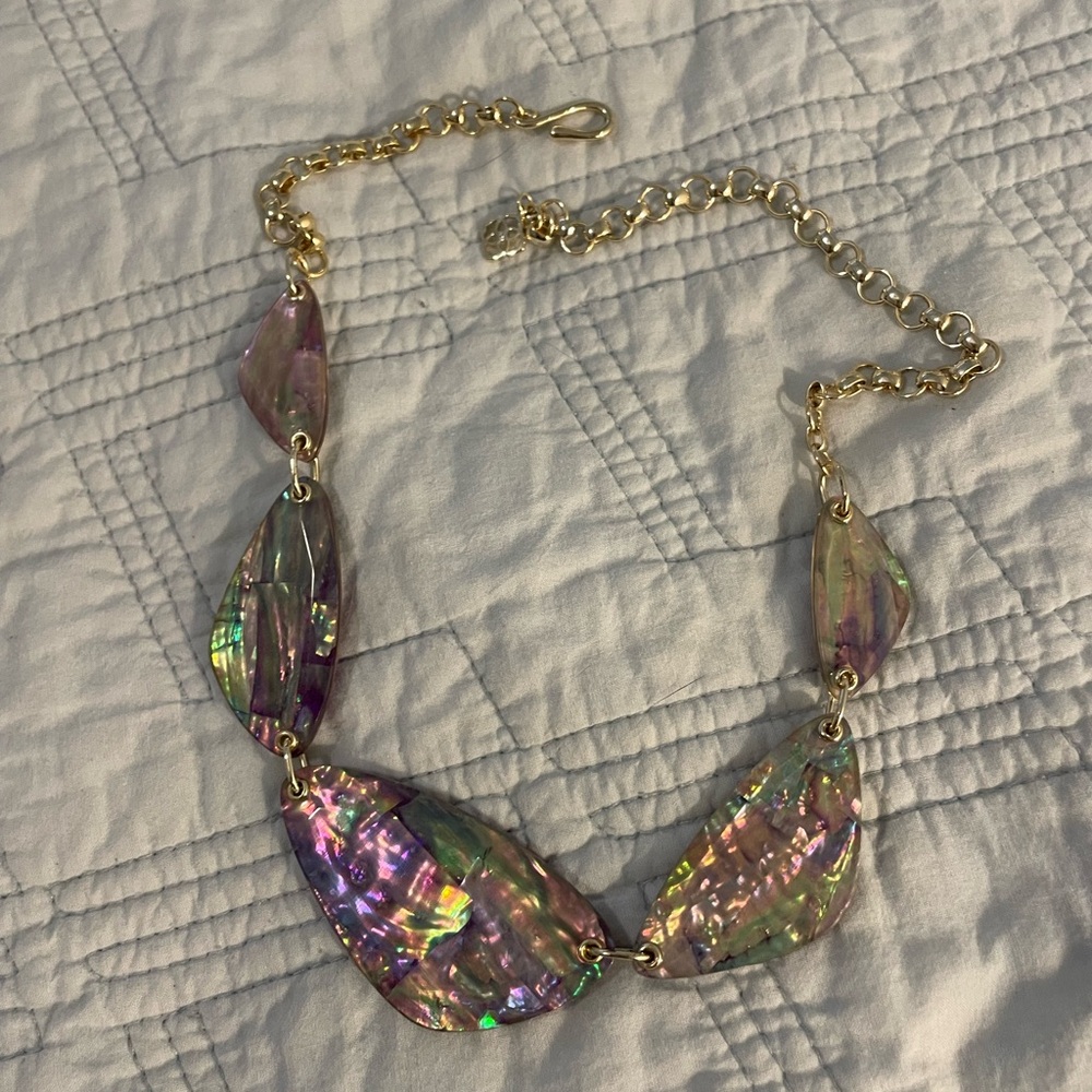 Purple Abalone Multicolor Iridescent Shell Necklace